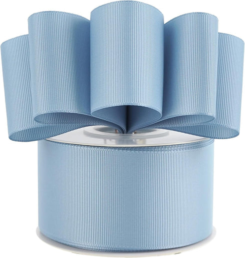 MEEDEE Dusty Blue Grosgrain Ribbon 2 Inch Grosgrain Hair Ribbon 25 Yards Per Roll Blue Wedding Ribbon for Hair Bow Supplies Boutique Grosgrain Rib...