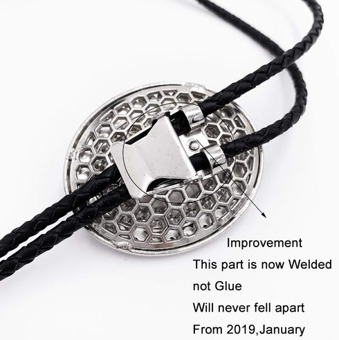 SELOVO Big Large Green Rhinestone Western Mens Bolo Tie Genuine Leather...