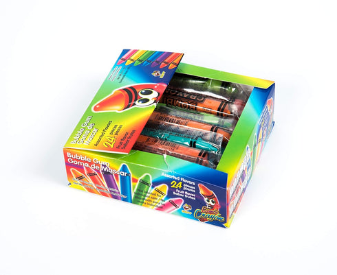 Bombi Crayon Mexican Chewing Gum 24 individually Sealed Packs in box...