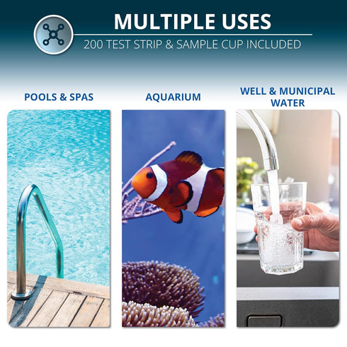 Water Hardness Test Kit - 200 Hard Water Test Strips with DoubleCheck, Sample Cup and Individually Wrapped...