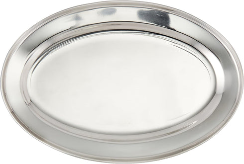 Winco OPL-12 Stainless Steel Oval Platter, 12-Inch by 8.63-Inch...