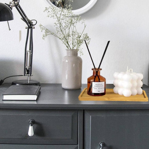 Bamboo soap Dispenser Tray, Bathroom Countertop Tray Kitchen Tray Bamboo Tray Sink Tray Dresser Jewelry Ring Dish, Comestic Holder Bathtub Organiz...