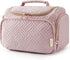 BAGSMART Travel Toiletry Bag, Large Wide-open Travel Bag for Toiletries, Makeup Cosmetic Travel Bag with Handle, Pink-M...