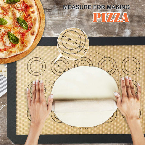 Silicone Baking Mats-Non Stick Cookie Sheet Macaron Mat Liner for Bake Pans & Rolling,Perfect Bakeware For Bread Making Pastry Cake Brioche Pizza ...