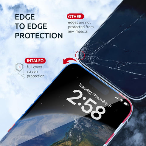 Screen Protector Compatible with iPhone 14 Pro Max - 2 Pack (USA Flag & Classic Black) Tempered Glass Screen Protector - 9H Hardness, Full Coverag...