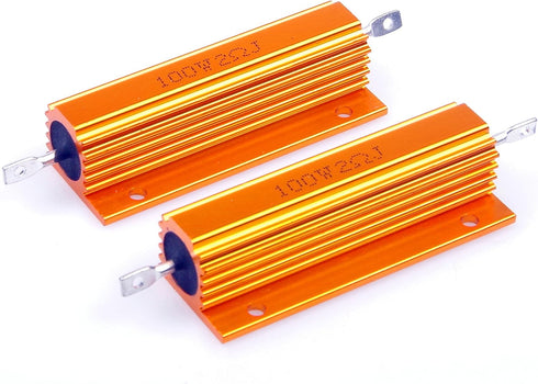 100 Watt 2 Ohm 5% Wirewound Resistor Electronic Aluminium Shell Resistors Gold (Pack of 2)...