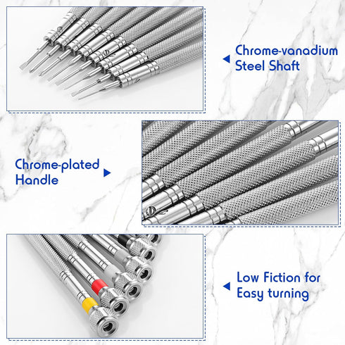 8 Pieces Precision Screwdriver, Jewelers Screwdriver Set, Watch Repair Screwdriver Set 0.6-1.6 mm, Micro Screwdriver for Watch Repair, Eyeglasses ...