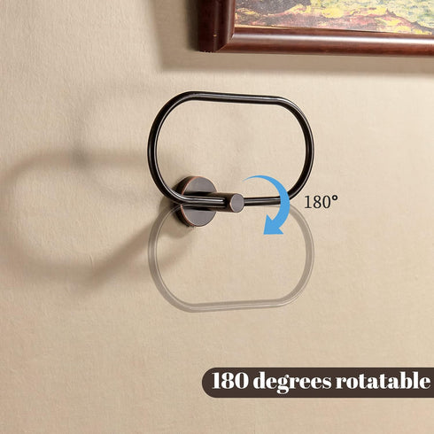 Bronze Towel Ring, Bathroom Towel Holder, Bath Oil Rubbed Hand Towel Rack Hanger Wall Mounted Farmhouse...