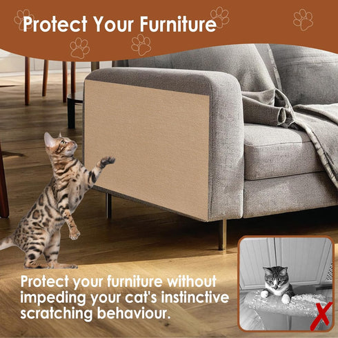 Trimmable Self-Adhesive Cat Scratch Carpet Mat 11.8."x11.8(5 Pack), Cat Scratch Furniture Protector, Replacement for Cat Tree Shelf Shelves Cat Sc...