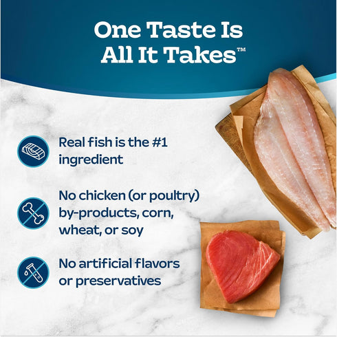 Blue Buffalo Tastefuls Natural Wet Cat Food Cans, Paté Style, Ocean Fish and Tuna Entrée 3-oz Cans (Pack of 4)...