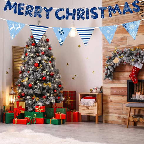 MIAHART 30 Sheets Merry Christmas Pattern Paper Set A4 Size 10 Designs Festival Decorative Craft Paper Double-Sided for Card Making Scrapbook, Blu...