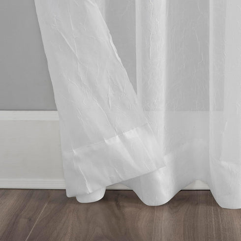 No. 918 Erica Crushed Sheer Voile Grommet Curtain Panel 84.00" x 51.00"...