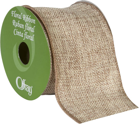 Berwick Offray 2.5" Wide Rustic Saddle Polyester Ribbon, Natural Brown, 4 Yards...