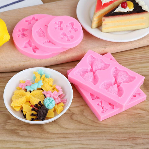 Bow Silicone Fondant Mold Crown Chocolate Candy Mold Cupcake Top Decoration, Pastry, Biscuit Decoration, Chocolate, Jewelry, DIY Craft Items, Birt...