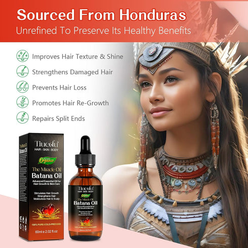 Batana Oil for Hair Growth, Natural Unrefined Batana Oil for Hair Growth, Nourish Scalp and Reduce Hair Loss Hair Oil, Batana Essential Oil for Ey...