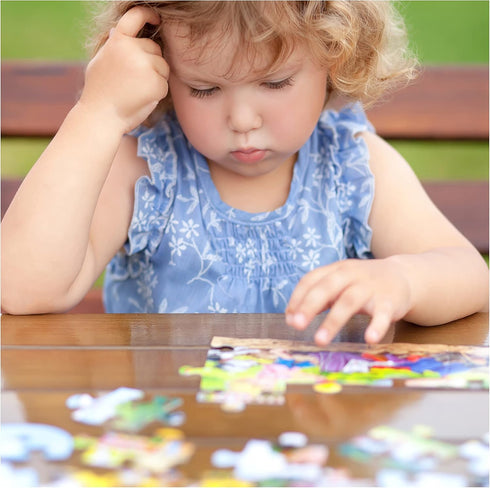 128 Piece Puzzles for Kids Animal Shaped Jigsaw Puzzles Floor Puzzle for Kids Ages 6+ Educational Learning Gifts for Boys and Girls (25" x 18.5" S...