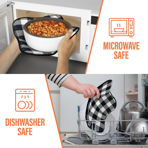 4 Pieces Microwave Bowl or Pot Holders Microwave bowl holder set to keep food warm Heat Resistant Potholder Protector Large Hot Pads Microwave Pla...