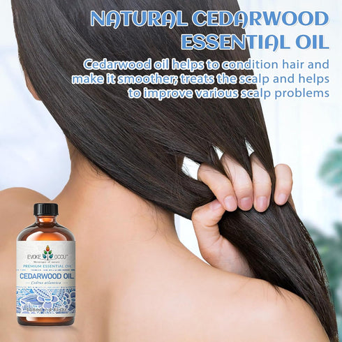 EVOKE OCCU Cedarwood Essential Oil 4 Oz, Pure Cedarwood Oil for Home Diffuser Skin Massage Candle Soap Making- 4 FL Oz...