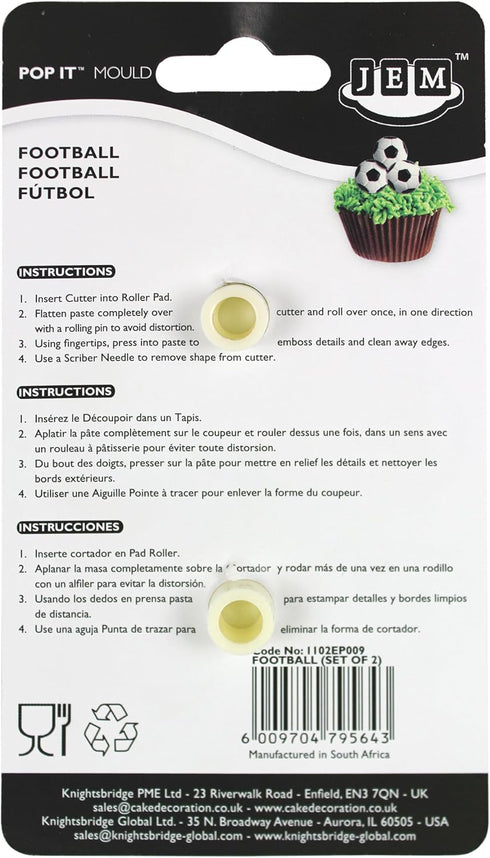JEM Pop It ? Football Shaped Mold for Cake Decorating, Small & Large Sizes, Set of 2...