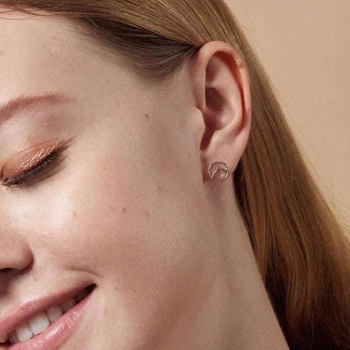 Boma Jewelry Sterling Silver Circle Mountain Peak Stud Earrings...