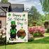Happy St. Patrick's Day Garden Flag Black Cat Yard Flags Luckly Shamrock 12x18 Inch Vertical Double Sided Burlap Banner for Spring Holiday Farmhou...