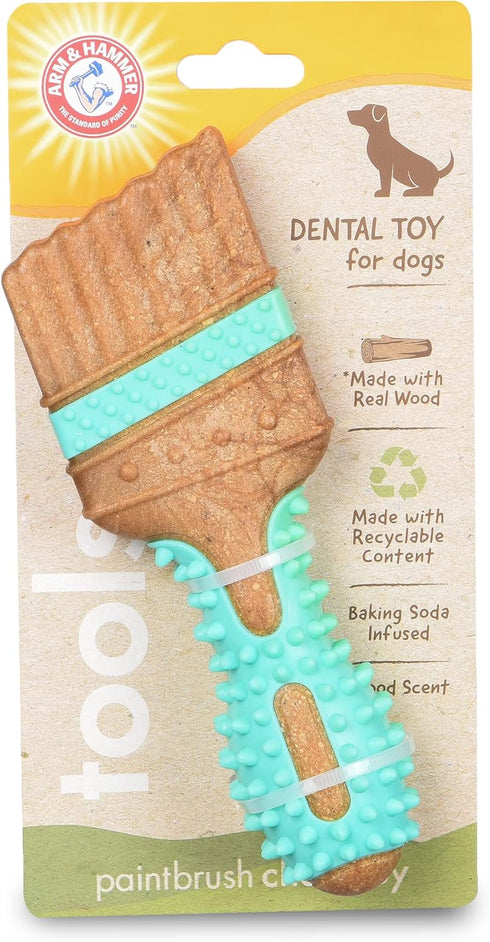 Arm & Hammer for Pets Chew Tools Collection: Wood Blend Paintbrush Chew Toy for Dogs | Compressed Wood Dog Chew Toys with Baking Soda, Safer & Dur...