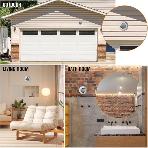 HOXHA 2 Pack 4 Inch Dryer Vent Cover Stainless Steel Round Air Vent Cover with Louver Built-in Fine Mesh Exterior Wall Vent Cover Soffit Vent for ...