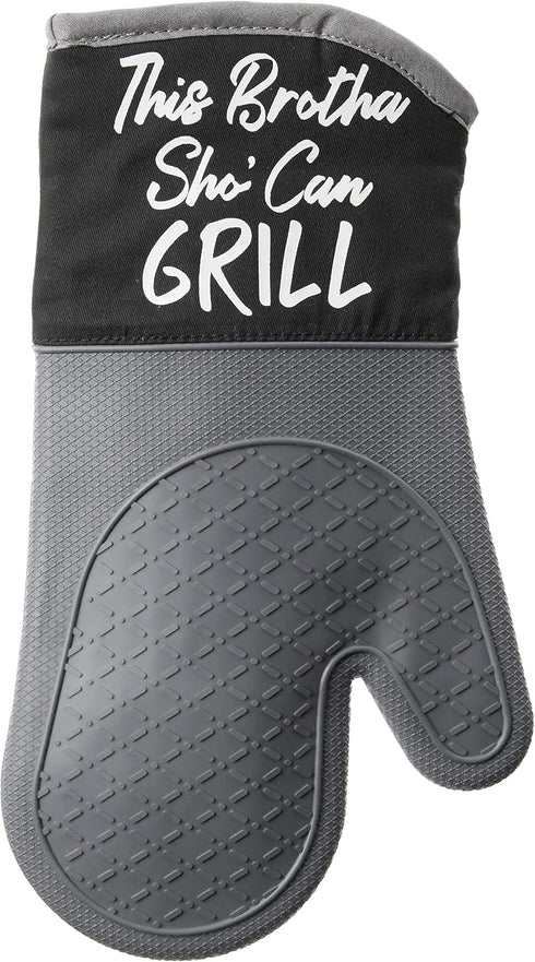 African American Expressions - This Brotha Mitt Set - Oven Mitt 7"x13"/Pot Holder 7"x9" Silicone Set, KM-11 Matching Apron Sold Separately...