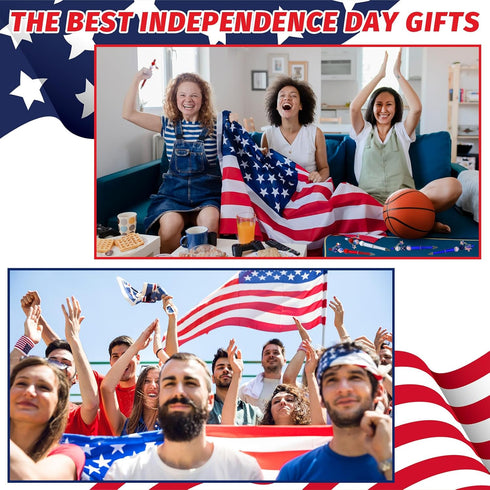 150 Pieces Independence Day Beadable Pens Kit - 4th of july Patriotic 50 Beaded Pens Bulk, Refills & Pen Bags Included - Bead Pens Black Ink Ballp...