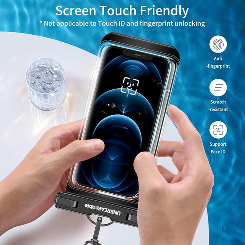 UNBREAKcable Waterproof Phone Case, 2-Pack IPX8 Universal Waterproof Phone Pouch Dry Bag for iPhone 15 14 13 12 11 Pro Max XR X XS SE 2022 8 Plus ...