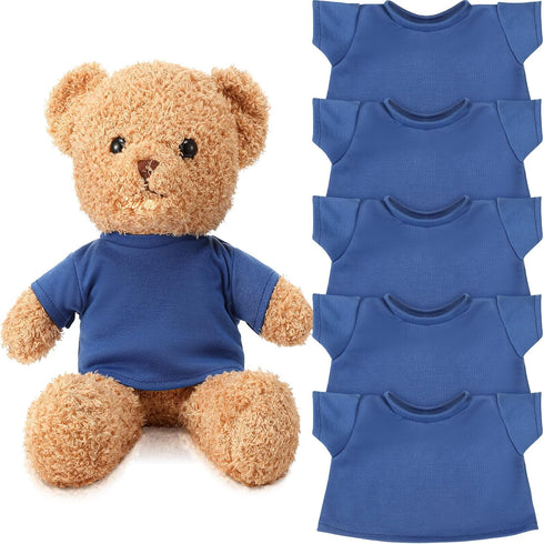 Skylety 6 Pcs Bear Clothes Basic Bear Tee Shirt Classic Stuffed Animal T Shirt Plush Bear T Shirt Crew Neck Bear Clothes for Stuffed Bears Doll wi...
