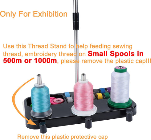 Light Weight Thread Stand - 3 Spools Holder for Domestic (Home-Base) Embroidery and Sewing Machines - Four Colors for Choices - Black...