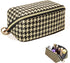 Makeup Bag, Houndstooth Checkered Makeup Bag, Flat Lay Makeup Bag, Travel Make Up Bag Organizer, Travel Toiletry Bag, Brush Bag, Travel Essentials...