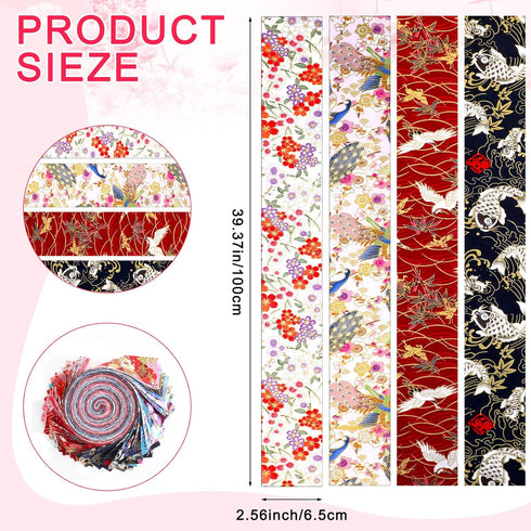 Peryiter 40 Pcs Cotton Jelly Fabric Roll Quilting Strips Different Patterns Patchwork Craft Sewing Supplies for Quilters Crafting Sewing DIY Craft...