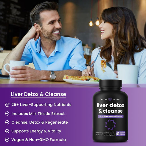 Liver Cleanse Detox & Repair Formula | 20+ Herbs: Milk Thistle Extract with Silymarin, Artichoke, Dandelion, Chicory Root Powder & More! | Premium...