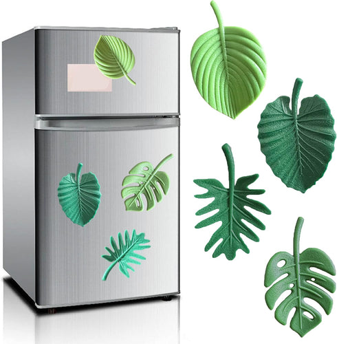 Plant Fridge Magnets,8 Pcs Mini Tropical Leaves Refrigerator Magnets Cute Magnets for Locker Fridge Home Office Decor, 3D Monstera Plant Refrigera...