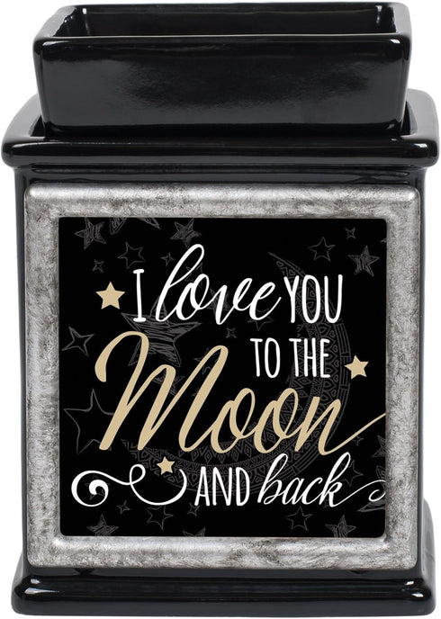 Elanze Designs Love You to The Moon Ceramic Glossy Black Interchangeable Photo Frame Candle Wax Oil Warmer...