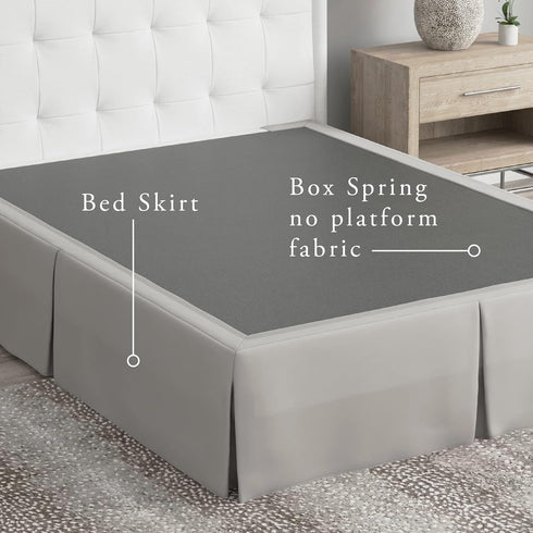 Bed Maker’s Never Lift Your Mattress Bed Skirt, Designed for Box Spring Beds, Split Corners, 14 Inch Drop Length, Full, Silver...