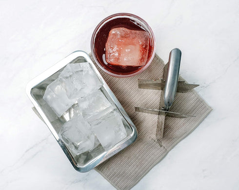RSVP International Endurance Cocktail Collection, Retro Ice Cube Tray, Stainless Steel, Dishwasher Safe, 7.25x5x2.5"...