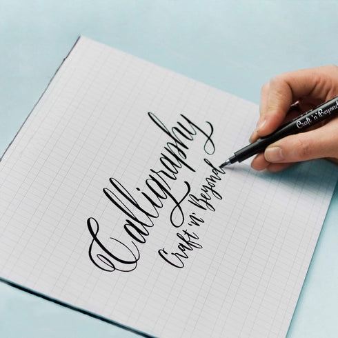 Craft 'n' Beyond Calligraphy Brush Pens Pack of 3 Small, Medium and Large Markers for Hand Lettering, Art Drawing, Sketching, Scrapbooking, Journa...