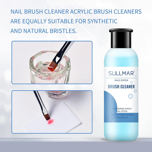 Nail Brush Cleaner for Acrylic Nail Brush Cleaner Acrylic Painting Quickly Cleaning Nail Art Liner Salon At Home 75Ml/2.5FL.OZ...