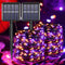 YAOZHOU Halloween Decor Outdoor Solar String Lights, Purple Orange IP67 Waterproof 2 Pack Total 200 LED 66FT 8 Modes Fairy Lights, Outside Fall De...