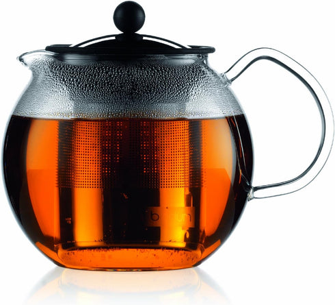 Bodum 34oz Assam Glass Tea Press with Stainless Steel Filter, Brushed...