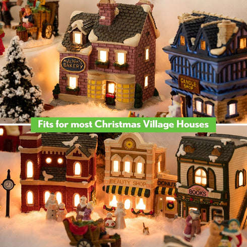 2 Pieces Accessory Cord with One LED Light Bulb Lamp Kit, 6Ft Christmas Village Lights Cord with On/Off Switch and Spare Fuse, Blow Mold Light for...
