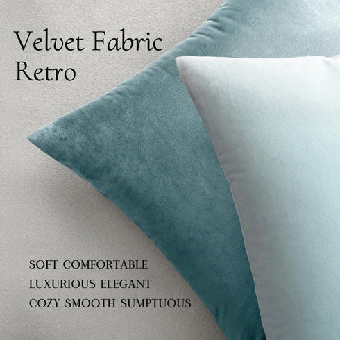 MIULEE Pack of 2, Velvet Soft Solid Decorative Square Throw Pillow Covers Set Cushion Cases Pillowcases for Spring Sofa Bedroom Car18x18 Inch 45x4...