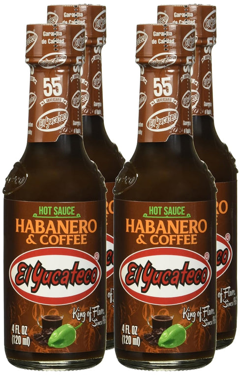 El Yucateco Coffee Habanero Sauce, 4 oz, Gluten Free, Sugar Free, 6 Pack...