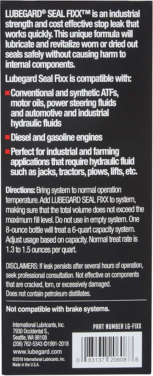 Lubegard LG-Fixx Seal Fixx Multi-Purpose Stop Leak, 8 fl. oz...