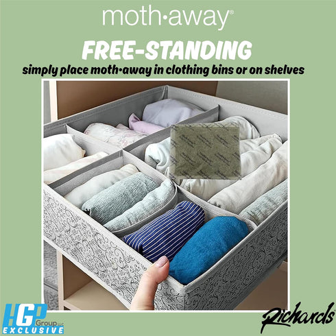 Richards Homewares Moth Away Herbal Non Toxic Natural Repellent, 6-Jumbo Sachets...