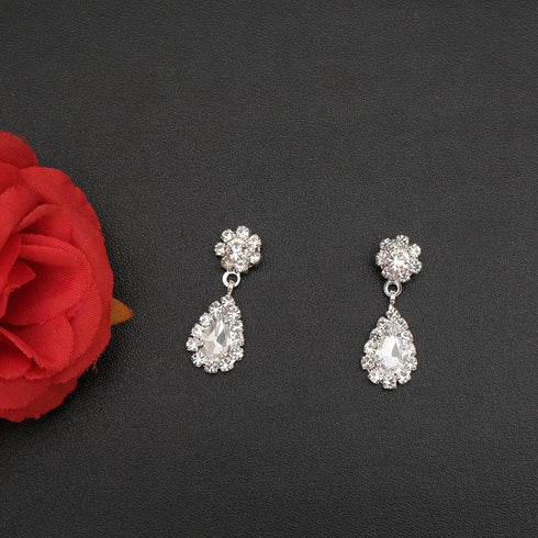 Bride Crystal Necklace Earrings Bracelets Set Bridal Wedding Jewelry Sets Bride Bridesmaid Prom Costume Jewelry Set for Women...