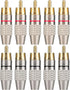 10Pack RCA Male Plug Solder, Gold Audio Video Cable Adapter Connector for Speaker Wire Wall Plate Home Theater Audio Video Receiver Amplifiers and...